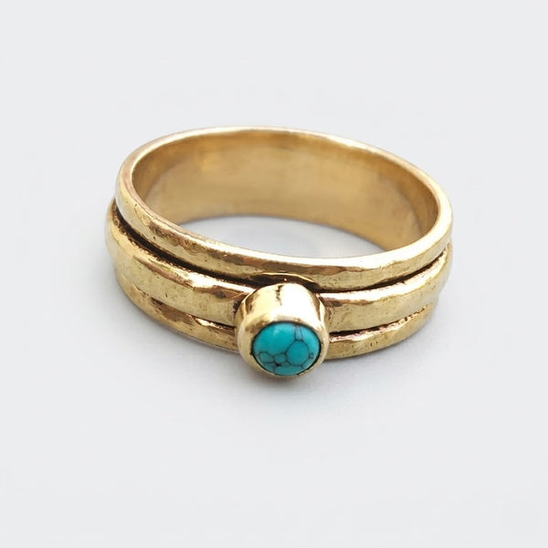 Boheme turkis ring med flere lag
