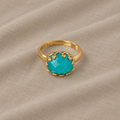 Turkis Oval Solitaire Ring