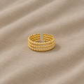 Minimalistisk Guldfarvet Åben Ring