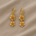 Guld Fleur Dangle Øreringe