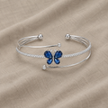 Sommerfugl Sølv Cuff Armbånd