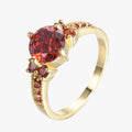 Gold Ruby Halo Ring