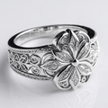ANEL PRATA FLOR ZIRCÓNIA