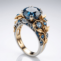 Guld & Blå Topas Vintage Ring