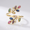 RING MED BLAD I GULD - (JUSTERBAR)