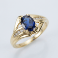 ANEL MAJESTADE AZUL E DOURADO