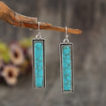 Polished Rectangular Turquoise Earrings