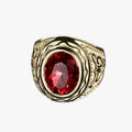 Anel Gravado em Ouro Ruby