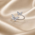 Hvidguld dobbelt sommerfugl zirconia ring