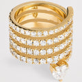 Antik Guld Zirconia Hjerte Vikle Ring