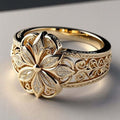 Eksotisk Floral Zirconia Guldring