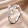 Hvidguld Zirkonia Crossover Ring