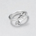 925 Sterling Silver Adjustable Love Hug Ring