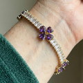 Ametyst Kløver Hjerte Armbånd | Guld