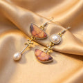 Natural Orange Stone Earrings