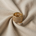 Antique Gold Zirconia Heart Wrap Ring