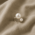 Duo Pearl Adjustable Statement Ring