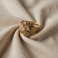 Eksotisk Floral Zirconia Guldring