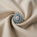 SILVER BLUE TOPAZ FLOWER RING