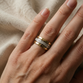 Two Tone Gold Cubic Zirconia Ring