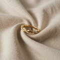 Dainty Gold Twisted Pearl Stacking Ring