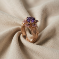 Guldfarvet Lilla Flora Ring
