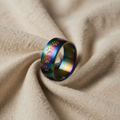 Handmade Rainbow Stainless Steel Paw Print Ring