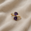 Noctira Violet hjerteomslutning ring | Guld