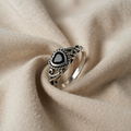 Onyx Hjerte Zirconia Ring