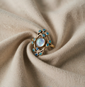 Blue Ring Vintage Crystals and Opal