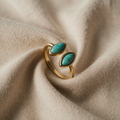 Justerbar Luxe Emerald Ring med Omslag