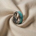 Turquoise Silver Inlaid Stone Ring