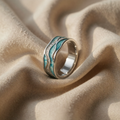 Turkis Seasilver Bølge Ring