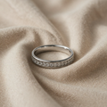 Hvidguldfarvet Funklende Zirconia Ring