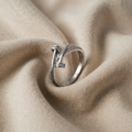 Hvidguldfarvet Zirkonia Crossover Ring