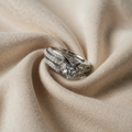 Hvidguldfarvet Zircon Flerlagsring