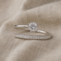 White Gold Inlaid Zirconia Glow Ring