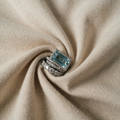 Vintage Sølv Turkis Glas Ring Sæt