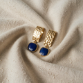 Boho Lapis Lazuli firkantede dråbeøreringe