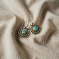 Boho Saturn Earrings Turquoise and Gold