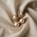 Elegant Pink Pearl Drop Earrings