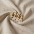 Pearl Draped U Link Drop Earrings