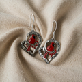 Cardinal Memorial Earrings – “When Cardinals Appear, Angels Are Near” Heart Drop Design