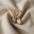 Timeless Gold Plated White Opal Earrings