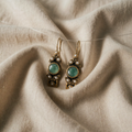 Classic Silver Mint Cabochon Pearl Hoop Earrings