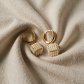 Golden Cube Drop Earrings