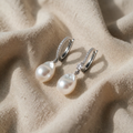 Teardrop Pearl Crystal Drop Earrings