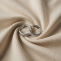 Minimalist Crystal White Gold Hoop Earrings
