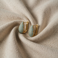 Turquoise Pavé Teardrop Hoop Earrings