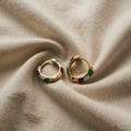 Chic Golden Enamel Earrings